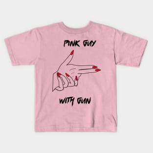 pink shirt guy with a gun Kids T-Shirt